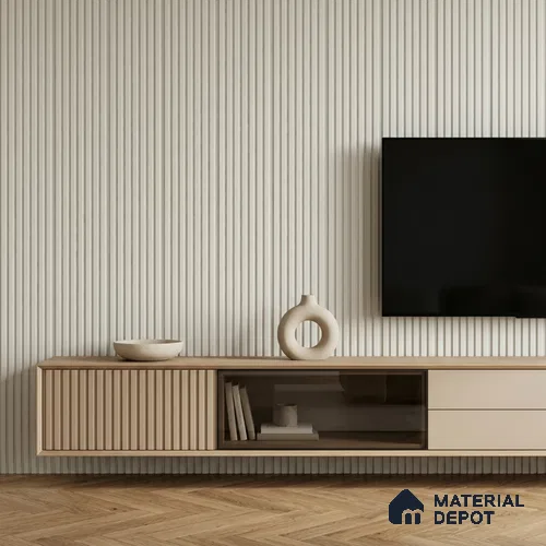 Ash Grey Plain Colour Look PN 00630 8 ft x 4 inch Charcoal Panel - 11 mm | Suitable for Feature Wall, TV Unit & Living Room | Width is Subjected to 5% Variation