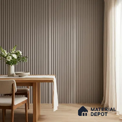 Mid Grey Plain Colour Look PN 00631 8 ft x 4 inch Charcoal Panel - 11 mm | Suitable for Feature Wall, TV Unit & Living Room | Width is Subjected to 5% Variation