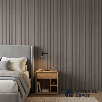 Mid Grey Plain Colour Look PN 00631 8 ft x 4 inch Charcoal Panel - 11 mm | Suitable for Feature Wall, TV Unit & Living Room | Width is Subjected to 5% Variation
