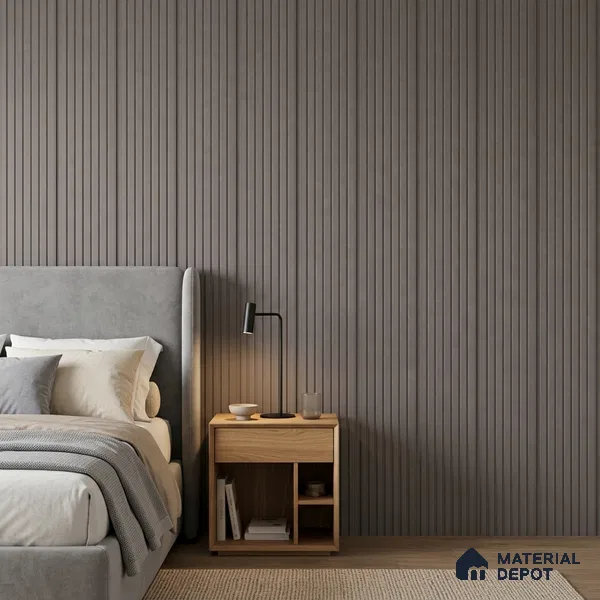 Mid Grey Plain Colour Look PN 00631 8 ft x 4 inch Charcoal Panel - 11 mm | Suitable for Feature Wall, TV Unit & Living Room | Width is Subjected to 5% Variation