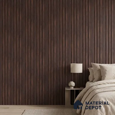 Wooden Look PN 00642 8 ft x 4.8 inch Charcoal Panel - 11 mm | Suitable for Feature Wall, TV Unit & Living Room | Width is Subjected to 5% Variation