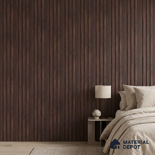Wooden Look PN 00642 8 ft x 4.8 inch Charcoal Panel - 11 mm | Suitable for Feature Wall, TV Unit & Living Room | Width is Subjected to 5% Variation