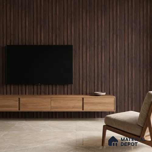 Wooden Look PN 00642 8 ft x 4.8 inch Charcoal Panel - 11 mm | Suitable for Feature Wall, TV Unit & Living Room | Width is Subjected to 5% Variation
