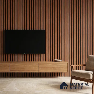 Wooden Look PN 00645 8 ft x 4.8 inch Charcoal Panel - 11 mm | Suitable for Feature Wall, TV Unit & Living Room | Width is Subjected to 5% Variation