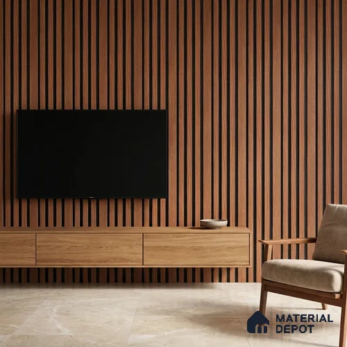 Wooden Look PN 00645 8 ft x 4.8 inch Charcoal Panel - 11 mm | Suitable for Feature Wall, TV Unit & Living Room | Width is Subjected to 5% Variation