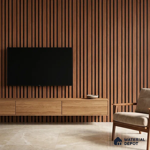 Wooden Look PN 00645 8 ft x 4.8 inch Charcoal Panel - 11 mm | Suitable for Feature Wall, TV Unit & Living Room | Width is Subjected to 5% Variation