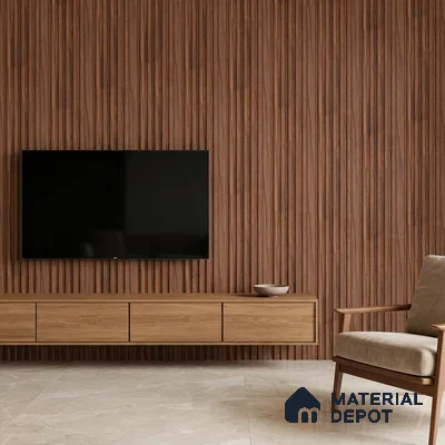 Wooden Look PN 00648 8 ft x 4.8 inch Charcoal Panel - 11 mm | Suitable for Feature Wall, TV Unit & Living Room | Width is Subjected to 5% Variation
