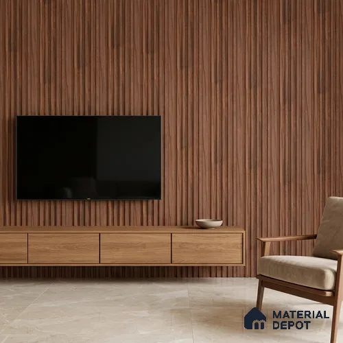 Wooden Look PN 00648 8 ft x 4.8 inch Charcoal Panel - 11 mm | Suitable for Feature Wall, TV Unit & Living Room | Width is Subjected to 5% Variation