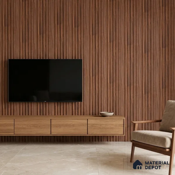 Wooden Look PN 00648 8 ft x 4.8 inch Charcoal Panel - 11 mm | Suitable for Feature Wall, TV Unit & Living Room | Width is Subjected to 5% Variation