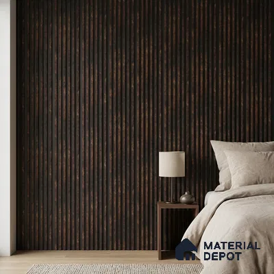 Wooden Look PN 00649 8 ft x 4.8 inch Charcoal Panel - 11 mm | Suitable for Feature Wall, TV Unit & Living Room | Width is Subjected to 5% Variation