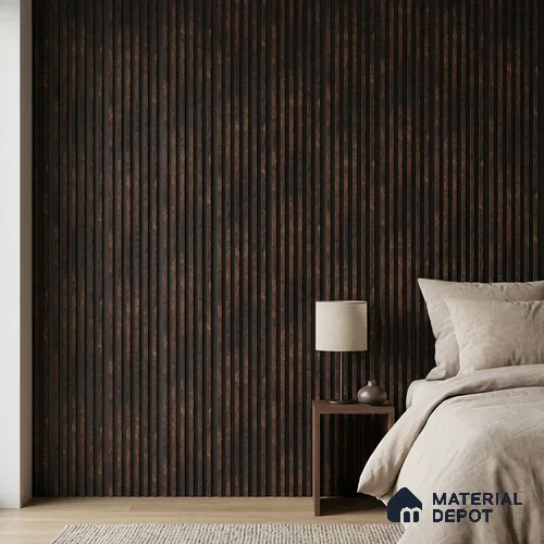 Wooden Look PN 00649 8 ft x 4.8 inch Charcoal Panel - 11 mm | Suitable for Feature Wall, TV Unit & Living Room | Width is Subjected to 5% Variation