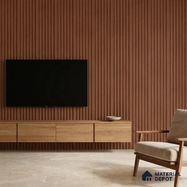 Wooden Look PN 00650 8 ft x 4.8 inch Charcoal Panel - 11 mm | Suitable for Feature Wall, TV Unit & Living Room | Width is Subjected to 5% Variation