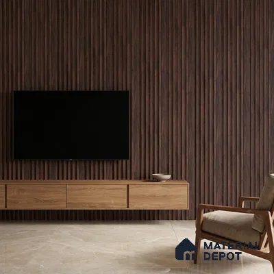 Wooden Look PN 00651 8 ft x 4.8 inch Charcoal Panel - 11 mm | Suitable for Feature Wall, TV Unit & Living Room | Width is Subjected to 5% Variation