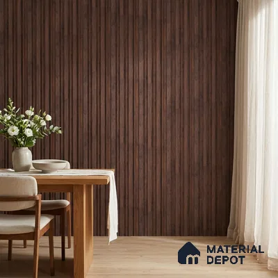 Wooden Look PN 00653 8 ft x 4.8 inch Charcoal Panel - 11 mm | Suitable for Feature Wall, TV Unit & Living Room | Width is Subjected to 5% Variation