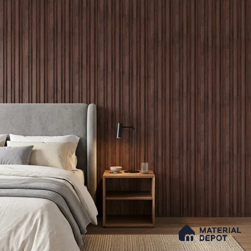 Wooden Look PN 00653 8 ft x 4.8 inch Charcoal Panel - 11 mm | Suitable for Feature Wall, TV Unit & Living Room | Width is Subjected to 5% Variation