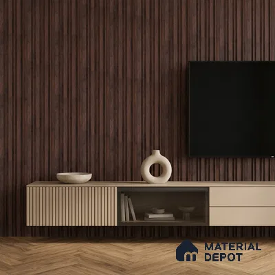 Wooden Look PN 00653 8 ft x 4.8 inch Charcoal Panel - 11 mm | Suitable for Feature Wall, TV Unit & Living Room | Width is Subjected to 5% Variation