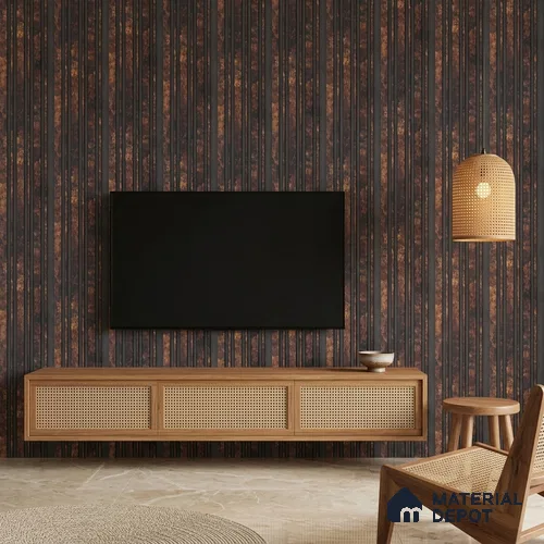 Wooden Look PN 00655 8 ft x 4.8 inch Charcoal Panel - 11 mm | Suitable for Feature Wall, TV Unit & Living Room | Width is Subjected to 5% Variation
