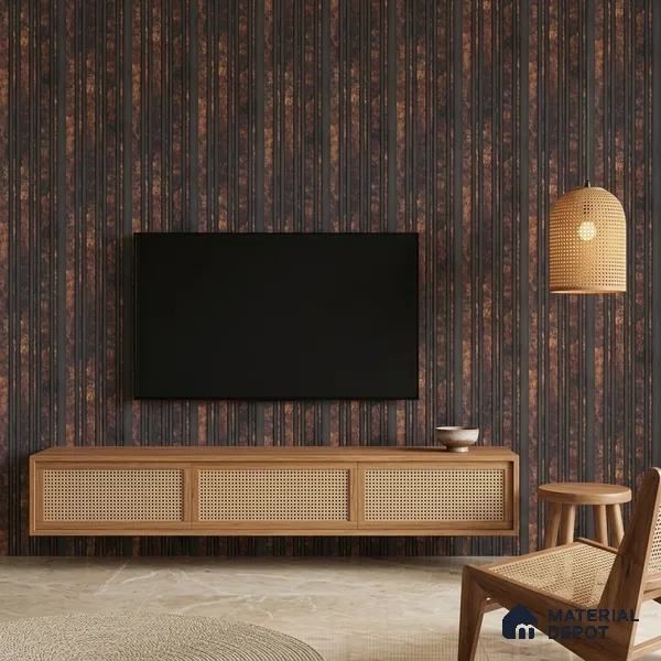 Wooden Look PN 00655 8 ft x 4.8 inch Charcoal Panel - 11 mm | Suitable for Feature Wall, TV Unit & Living Room | Width is Subjected to 5% Variation