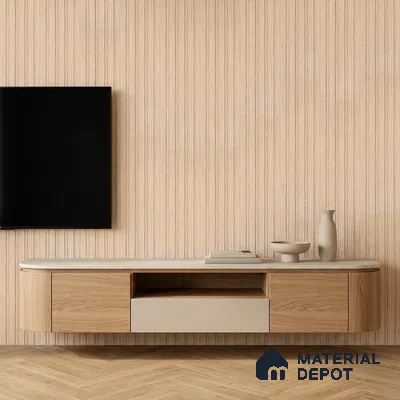 Wooden Look PN 00669 8 ft x 4.8 inch Charcoal Panel - 11 mm | Suitable for Feature Wall, TV Unit & Living Room | Width is Subjected to 5% Variation