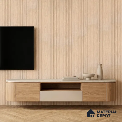 Wooden Look PN 00669 8 ft x 4.8 inch Charcoal Panel - 11 mm | Suitable for Feature Wall, TV Unit & Living Room | Width is Subjected to 5% Variation