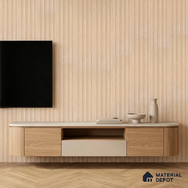 Wooden Look PN 00669 8 ft x 4.8 inch Charcoal Panel - 11 mm | Suitable for Feature Wall, TV Unit & Living Room | Width is Subjected to 5% Variation