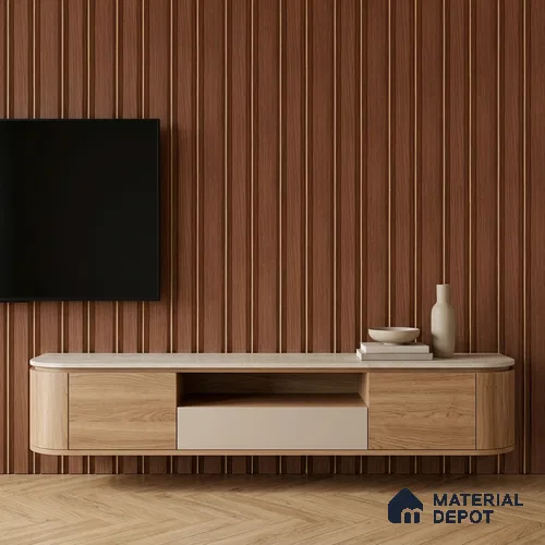 Wooden Look PN 00671 9.5 ft x 4.8 inch Charcoal Panel - 11 mm | Suitable for Feature Wall, TV Unit & Living Room | Width is Subjected to 5% Variation