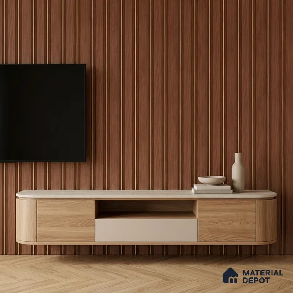 Wooden Look PN 00671 9.5 ft x 4.8 inch Charcoal Panel - 11 mm | Suitable for Feature Wall, TV Unit & Living Room | Width is Subjected to 5% Variation