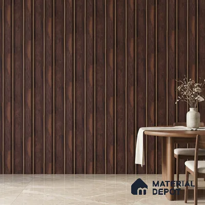Wooden Look PN 00673 9.5 ft x 4.8 inch Charcoal Panel - 11 mm | Suitable for Feature Wall, TV Unit & Living Room | Width is Subjected to 5% Variation