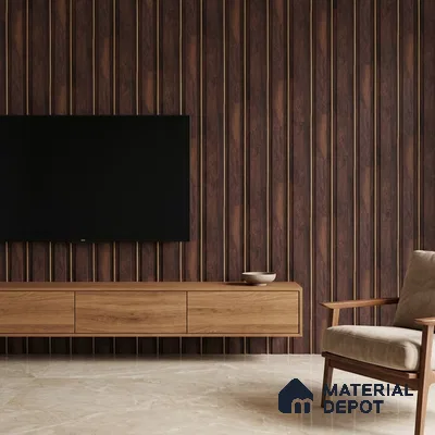 Wooden Look PN 00673 9.5 ft x 4.8 inch Charcoal Panel - 11 mm | Suitable for Feature Wall, TV Unit & Living Room | Width is Subjected to 5% Variation