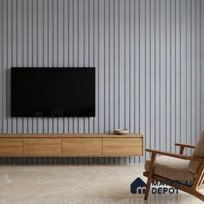 Cloud Grey Plain Colour Look PN 00691 9.5 ft x 4.8 inch Charcoal Panel - 11 mm | Suitable for Feature Wall, TV Unit & Living Room | Width is Subjected to 5% Variation