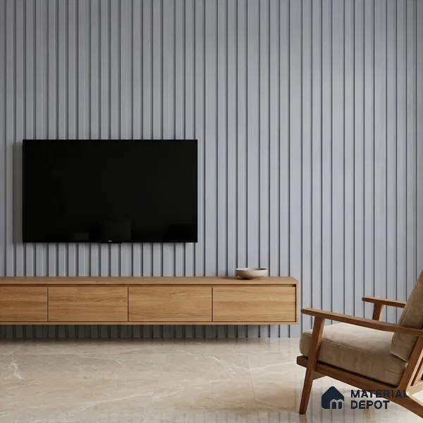 Cloud Grey Plain Colour Look PN 00691 9.5 ft x 4.8 inch Charcoal Panel - 11 mm | Suitable for Feature Wall, TV Unit & Living Room | Width is Subjected to 5% Variation