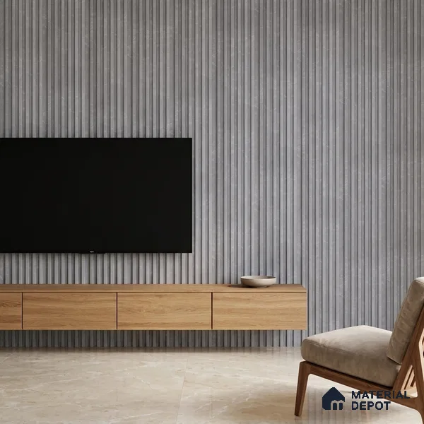 Cloud Grey Stone Look PN 03049 8 ft x 4.8 inch Charcoal Panel -  mm | Suitable for Feature Wall, TV Unit & Living Room | Width is Subjected to 5% Variation