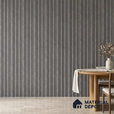 Silver Grey Cement Look PN 03366 8 ft x 4.8 inch Charcoal Panel - 11 mm | Suitable for Feature Wall, TV Unit & Living Room | Width is Subjected to 5% Variation