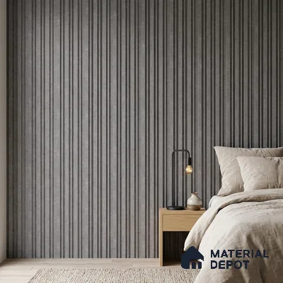 Silver Grey Cement Look PN 03366 8 ft x 4.8 inch Charcoal Panel - 11 mm | Suitable for Feature Wall, TV Unit & Living Room | Width is Subjected to 5% Variation