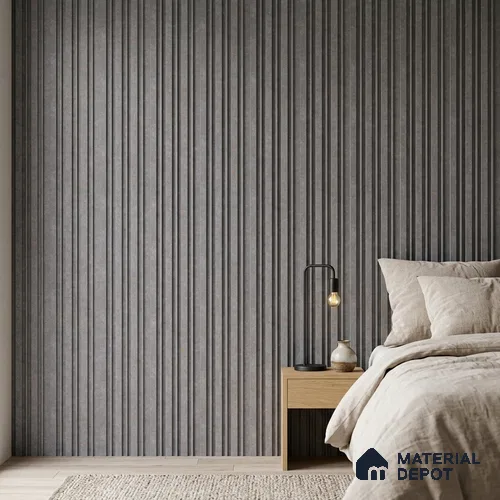 Silver Grey Cement Look PN 03366 8 ft x 4.8 inch Charcoal Panel - 11 mm | Suitable for Feature Wall, TV Unit & Living Room | Width is Subjected to 5% Variation