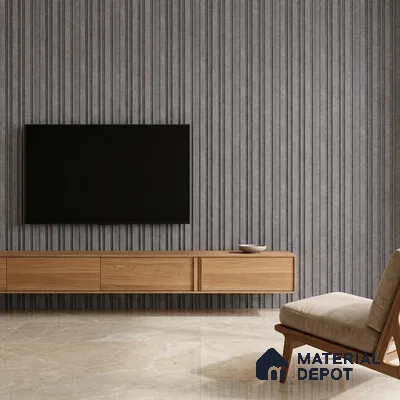 Silver Grey Cement Look PN 03366 8 ft x 4.8 inch Charcoal Panel - 11 mm | Suitable for Feature Wall, TV Unit & Living Room | Width is Subjected to 5% Variation