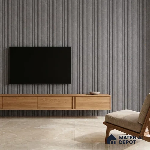 Silver Grey Cement Look PN 03366 8 ft x 4.8 inch Charcoal Panel - 11 mm | Suitable for Feature Wall, TV Unit & Living Room | Width is Subjected to 5% Variation