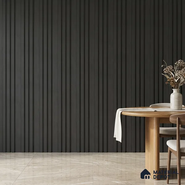 Graphite Black Plain Colour Look PN 03396 9.5 ft x 4.8 inch Charcoal Panel - 11 mm | Suitable for Feature Wall, TV Unit & Living Room | Width is Subjected to 5% Variation