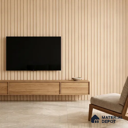 Wooden Look PN 03397 9.5 ft x 4.8 inch Charcoal Panel - 11 mm | Suitable for Feature Wall, TV Unit & Living Room | Width is Subjected to 5% Variation