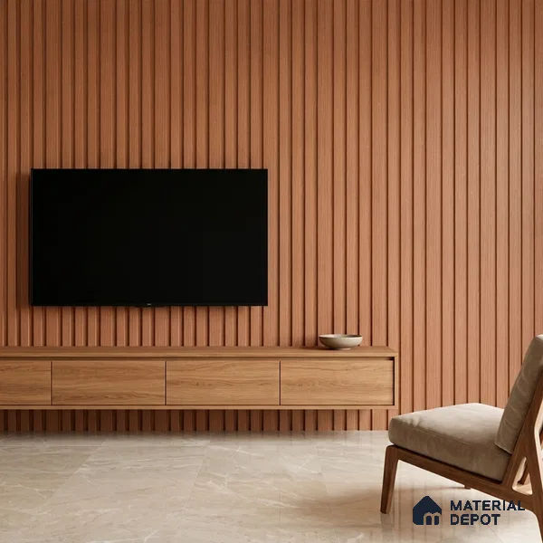 Wooden Look PN 03400 9.5 ft x 4.8 inch Charcoal Panel - 11 mm | Suitable for Feature Wall, TV Unit & Living Room | Width is Subjected to 5% Variation