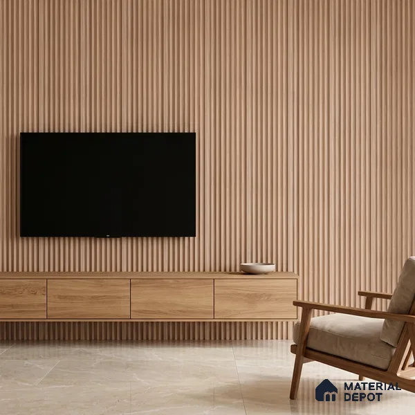 Wooden Look PN 03420 8 ft x 4.8 inch Charcoal Panel - 11 mm | Suitable for Feature Wall, TV Unit & Living Room | Width is Subjected to 5% Variation