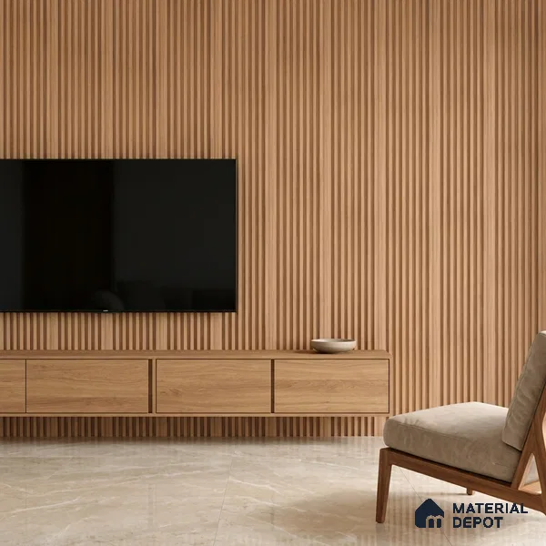 Wooden Look PN 03422 8 ft x 4.8 inch Charcoal Panel - 11 mm | Suitable for Feature Wall, TV Unit & Living Room | Width is Subjected to 5% Variation