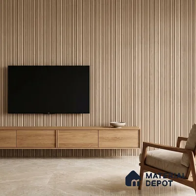 Cappuccino Beige Plain Colour Look PN 03540 9.5 ft x 4.7 inch Charcoal Panel - 12 mm | Suitable for Feature Wall, TV Unit & Living Room | Width is Subjected to 5% Variation