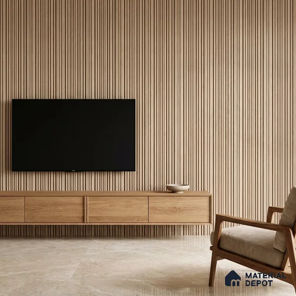 Cappuccino Beige Plain Colour Look PN 03540 9.5 ft x 4.7 inch Charcoal Panel - 12 mm | Suitable for Feature Wall, TV Unit & Living Room | Width is Subjected to 5% Variation