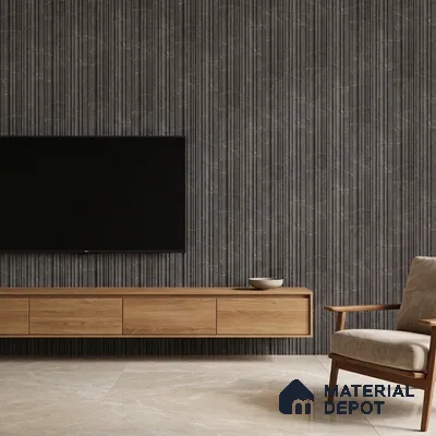 Cappucino Brown Marble Look PN 03542 9.5 ft x 4.7 inch Charcoal Panel - 12 mm | Suitable for Feature Wall, TV Unit & Living Room | Width is Subjected to 5% Variation