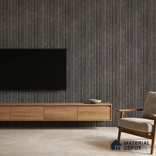 Cappucino Brown Marble Look PN 03542 9.5 ft x 4.7 inch Charcoal Panel - 12 mm | Suitable for Feature Wall, TV Unit & Living Room | Width is Subjected to 5% Variation