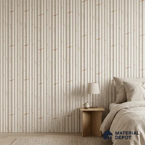 Almond Cream Marble Look PN 03543 9.5 ft x 4.7 inch Charcoal Panel - 12 mm | Suitable for Feature Wall, Living Room & Bedroom | Width is Subjected to 5% Variation