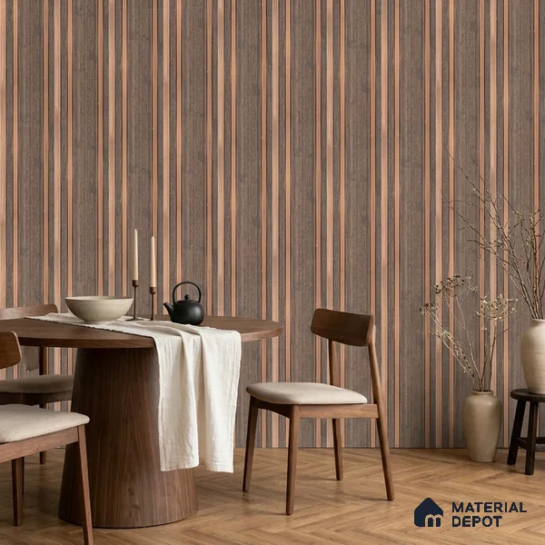 Wooden Look PN 03552 9.5 ft x 4.7 inch Charcoal Panel - 12 mm | Suitable for Feature Wall, TV Unit & Living Room | Width is Subjected to 5% Variation