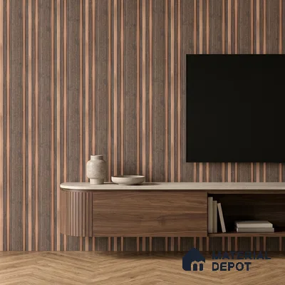 Wooden Look PN 03552 9.5 ft x 4.7 inch Charcoal Panel - 12 mm | Suitable for Feature Wall, TV Unit & Living Room | Width is Subjected to 5% Variation