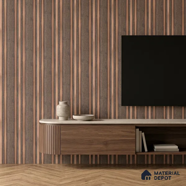 Wooden Look PN 03552 9.5 ft x 4.7 inch Charcoal Panel - 12 mm | Suitable for Feature Wall, TV Unit & Living Room | Width is Subjected to 5% Variation